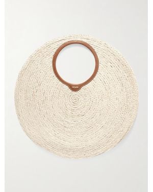Cult Gaia Sac Porté Épaule En Raphia À Finitions En Cuir Amun Large - Neutre