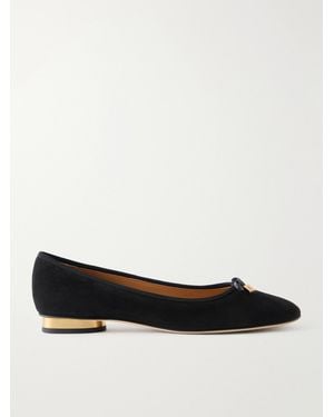 Tod's Suede Ballerina Flats - White