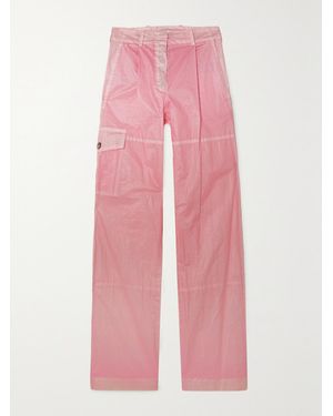 Nina Ricci Crinkled-Shell Straight-Leg Cargo Trousers - Pink