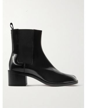 Maison Margiela Tabi City Chelsea Boots Mit Geteilter Kappe Aus Glanzleder - Schwarz