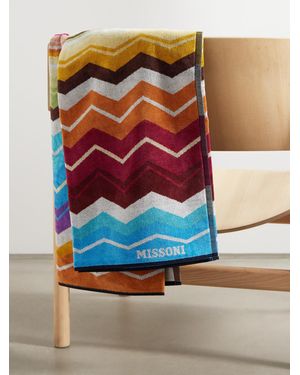 Missoni Hugo Striped Cotton-Terry Towel - Red