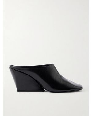 Proenza Schouler Slant Leather Mules - Black