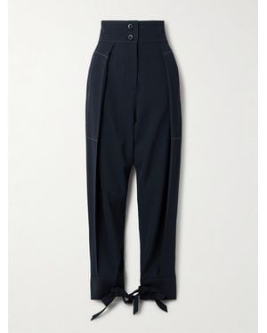Sharon Wauchob Arch Hose Aus Woll-Twill Mit Falten Und Besätzen - Blau