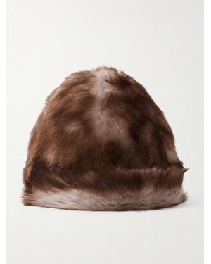 Nour Hammour Louve Shearling Beanie - Brown