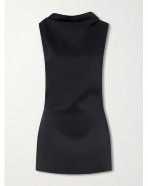 KHAITE Astor Crepe Mini Dress - Black