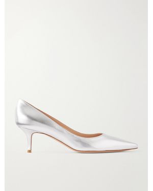 Gianvito Rossi Gianvito 55 Metallic Leather Pumps - Natural
