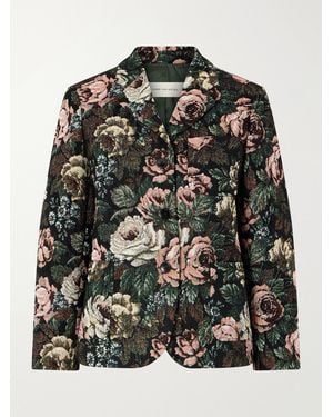 Dries Van Noten Floral-Jacquard Chenille Jacket - Multicolor