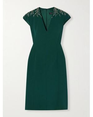 Jenny Packham Embellished Cady Midi Dress - Green