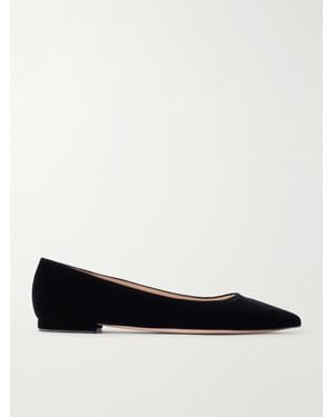 Gianvito Rossi Gianvito 10 Velvet Ballet Flats - Black