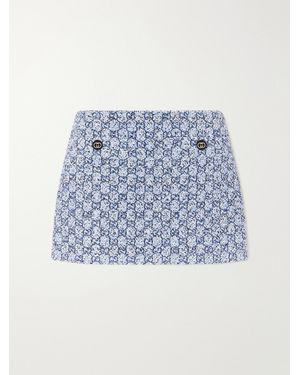 Gucci Tweed Bouclé Mini Skirt - Blue