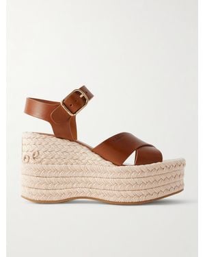 Chloé Sandales Plates-Formes Compensées En Cuir Isla - Neutre