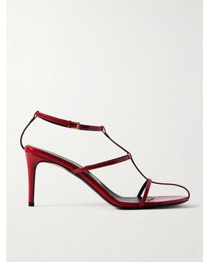 KHAITE Cage Patent-Leather Sandals - Pink