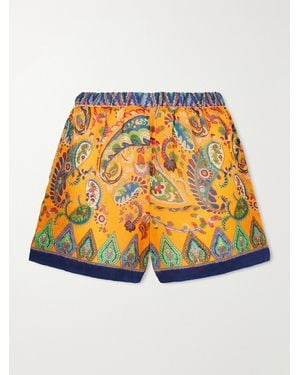 Etro Paisley-Print Ramie Shorts - Orange