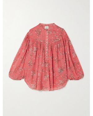 Isabel Marant Kiledia Bluse Aus Crêpe Aus Einer Baumwoll-Seidenmischung Mit Print - Rot