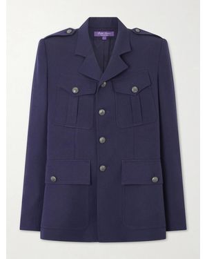 Ralph Lauren Annabeth Grain De Poudre Wool Jacket - Blue