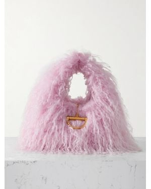 Gucci Softbit Shearling Tote - Pink