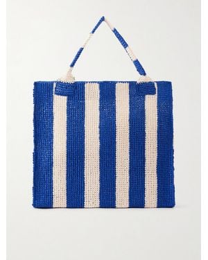 Loeffler Randall Sol Striped Woven Raffia Tote - Blue