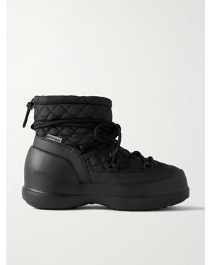 Moon Boot Mezzaluna Mid Rubber And Quilted Shell Snow Boots - Black