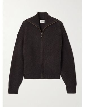 LeKasha Torsby Ribbed Organic Cashmere Cardigan - Schwarz