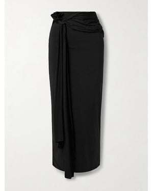 Maygel Coronel Crisol Pareo Aus Stretch-Jersey Mit Wickel-Effekt Und Applikation - Schwarz