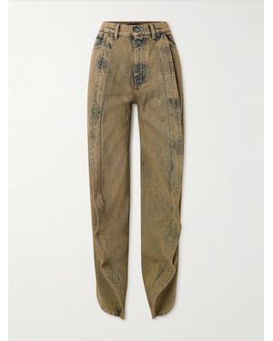 Y. Project Evergreen Hoch Sitzende, Mehrlagige Jeans Mit Weitem Bein Aus Bio-Denim - Grün