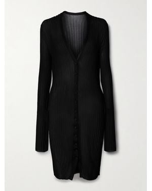 KHAITE Ramon Ribbed-Knit Cardigan - Black