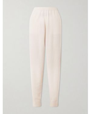 Allude Wool And Cashmere-Blend Tapered Trousers - White