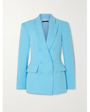 Alex Perry Landon Double-Breasted Crepe Blazer - Blue