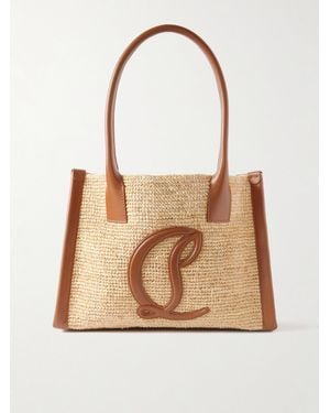Christian Louboutin By My Side Kleine Tote Aus Raffiabast Mit Lederbesätzen - Natur