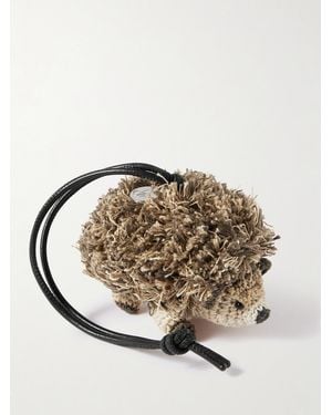 JW Anderson Hedgehog Crocheted Cotton And Leather Bag Charm - Metallic