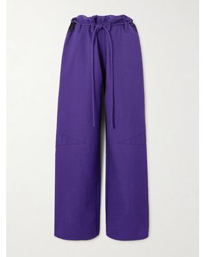 Tory Burch Cotton-Blend Pants - Purple