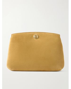 Liffner Pushlock Suede Clutch - Natural