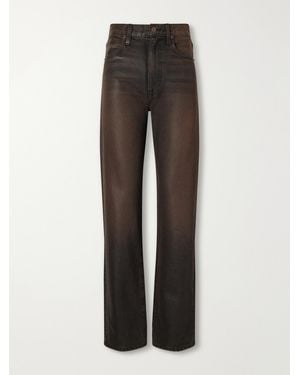 SLVRLAKE Denim London Waxed High-Rise Straight-Leg Jeans - Gray