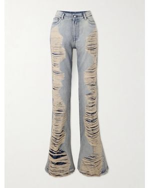 Acne Studios Distressed Mid-Rise Flared Jeans - Gray