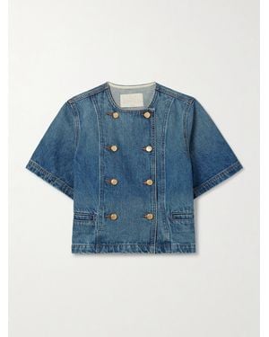 Ulla Johnson Serge Double-Breasted Denim Jacket - Blue