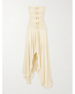 Maygel Coronel Andi Draped Jersey Maxi Dress - Natural