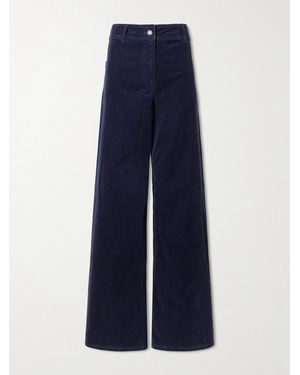 Nili Lotan Megan Cotton-Blend Corduroy Wide-Leg Trousers - Blue