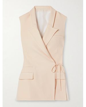 Esse Studios Wrap-Effect Crepe And Silk-Organza Vest - Natural