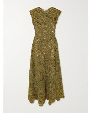 Ulla Johnson Annalisa Crocheted Cotton Maxi Dress - Green
