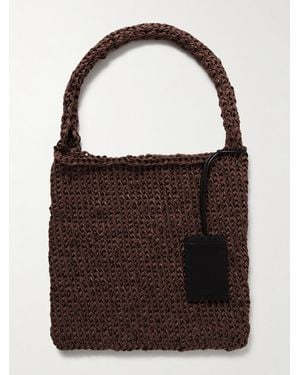 The Row Sac Porté Épaule En Coton Ciré Tissé Didion Large - Marron