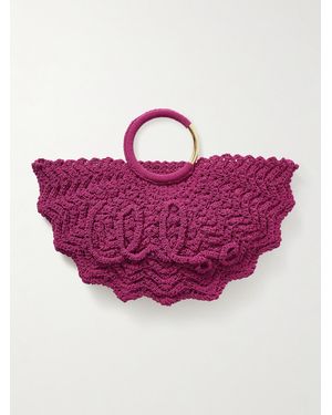Chloé Scalloped Crocheted Tote - Pink