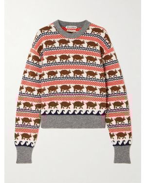 JW Anderson Intarsia Wool Sweater - Red