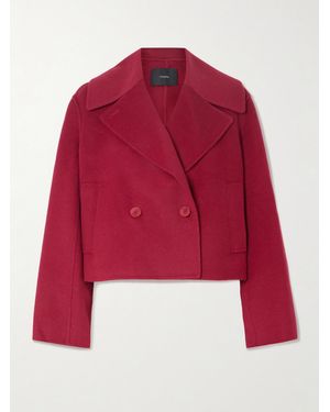 JOSEPH Delano Cropped Wool And Cashmere-Blend Double-Breasted Jacket - Red