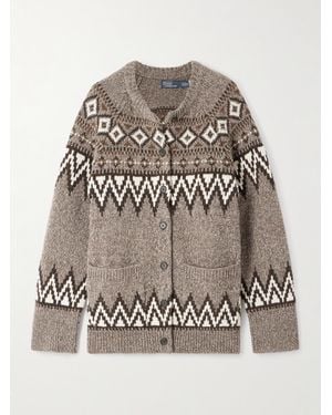 Polo Ralph Lauren Fair Isle Wool-Blend Cardigan - Grey