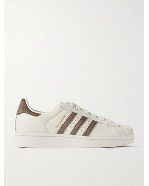 adidas Originals Superstar Ii Calf Hair-Trimmed Leather Trainers - Natural