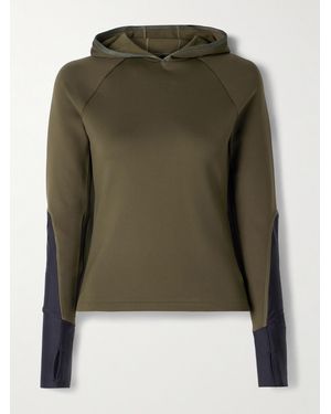 Aztech Mountain Panelled Stretch-Jersey Hoodie - Green
