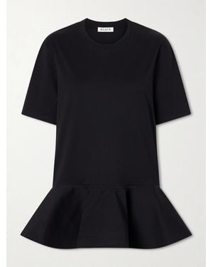 Alaïa Peplum Cotton-Jersey T-Shirt - Black