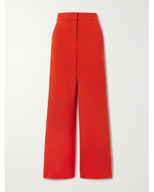 Veronica Beard Tonelli Crepe Wide-Leg Pants - Red