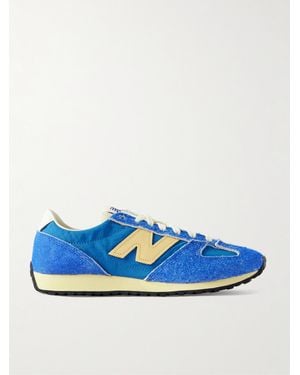 New Balance Baskets En Daim Brossé Et En Tissu Technique À Finitions En Cuir 471 - Bleu