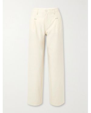 See By Chloé Embroidered High-Rise Tapered Jeans - Natural
